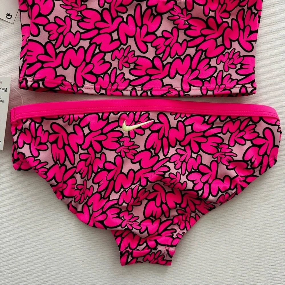 Nike Hot Pink Logo Tankini Set Size S Girls